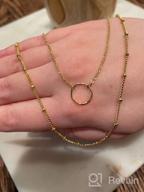 img 1 attached to Handmade 18k Gold Plated Dainty Gold Choker Necklace, Layered Heart Pendant with Arrow Bar, Long Layering Necklace for Women by MEVECCO review by Kulwinder Hendrickson
