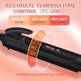 img 1 attached to Professional 3/8 Inch Skinny Curling Iron With LCD Display And Fast Heating For Long & Short Hair - Yitrust Small Ceramic Curling Wand With Auto-Off And Dual Voltage