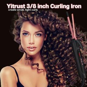 img 2 attached to Professional 3/8 Inch Skinny Curling Iron With LCD Display And Fast Heating For Long & Short Hair - Yitrust Small Ceramic Curling Wand With Auto-Off And Dual Voltage
