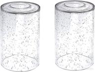 🔦 set of 2 seeded glass shade covers – 1.65-inch fitter, 5.7-inch height, 3.9-inch diameter – clear cylinder bubble glass lamp shade replacements by apsekoka – ideal for light fixtures logo