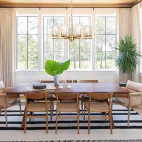 img 1 attached to Contemporary Brushed Brass Chandelier With 8 Lights For Dining Room, Kitchen, Bathroom, And Living Room - ALICE HOUSE AL2218-H8, 25.6 Inches