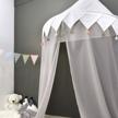 grey bed canopy for girls bed: princess nursery play reading room chiffon hanging tent with mosquito netting - perfect kids' indoor decoration logo