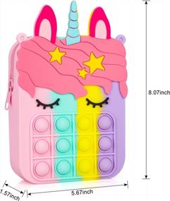 img 2 attached to Cute Pop Shoulder Bag For Girls & Women - ATESSON Sensory Silicone Cartoon Toy Purse Bags!