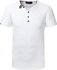 img 3 attached to Aiyino Men'S V-Neck Cardigan Short Sleeve T-Shirt With Button Cuffs