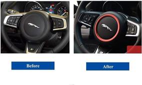 img 2 attached to Red Premium Aviation Aluminum Alloy Car Steering Wheel Decoration Ring Sticker Decals for Jaguar XE, XFL, F-PACE, F-Type & XF 2015-2018