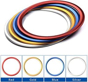 img 1 attached to Red Premium Aviation Aluminum Alloy Car Steering Wheel Decoration Ring Sticker Decals for Jaguar XE, XFL, F-PACE, F-Type & XF 2015-2018
