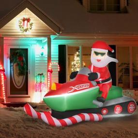img 3 attached to Get Festive With HOMCOM'S 7Ft Inflatable Santa On A Snowmobile With LED Lights For Your Outdoor Christmas Decorations!