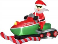 get festive with homcom's 7ft inflatable santa on a snowmobile with led lights for your outdoor christmas decorations! logo