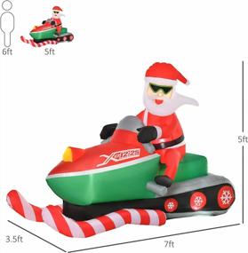 img 2 attached to Get Festive With HOMCOM'S 7Ft Inflatable Santa On A Snowmobile With LED Lights For Your Outdoor Christmas Decorations!