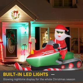 img 1 attached to Get Festive With HOMCOM'S 7Ft Inflatable Santa On A Snowmobile With LED Lights For Your Outdoor Christmas Decorations!
