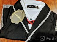 img 1 attached to 3-Piece Baby Boy Suit Outfit - Infant Tuxedo, Gentleman Jumpsuit & Beret Hat review by Brad Davis