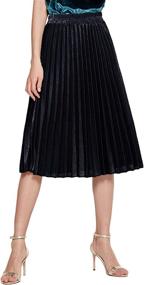 img 1 attached to 👗 Chartou Premium Metallic Shimmer Accordion Skirts: Elevate Your Women's Clothing Collection in Style!