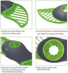 img 3 attached to 3-In-1 Avocado Slicer, Pitter & Corer Tool - Green Multi-Functional Peeler Cutter Skinner