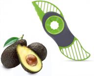 3-in-1 avocado slicer, pitter & corer tool - green multi-functional peeler cutter skinner logo