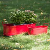 set of 2 hortican garden decor flower pots - versatile metal tub for plants, indoor/outdoor use logo