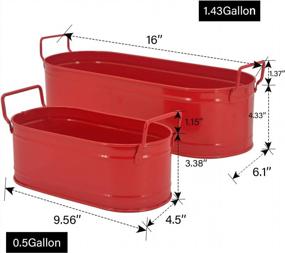 img 3 attached to Set Of 2 HORTICAN Garden Decor Flower Pots - Versatile Metal Tub For Plants, Indoor/Outdoor Use