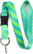 aqua dots premium lanyard with buckle and flat ring - made in usa by buttonsmith logo