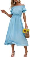 👗 miessial women's polka dot shoulder summer dress - women's clothing logo