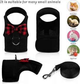 img 2 attached to Aodaer 3 Pack Hamster Clothes Harness And Leash Soft Mesh Small Pet Harness Comfort Padded Vest For Ferret, Guinea Pigs, Chinchilla Or Similar Small Animals (Large)