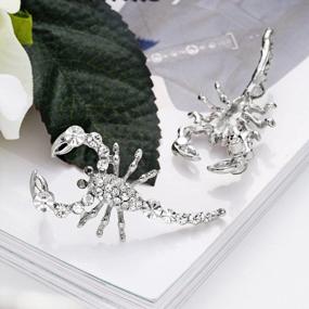 img 1 attached to Stylish Feximzl Scorpion Stud Earrings: Unique Crystal Jewelry Gift For Women In Sparkling Silver