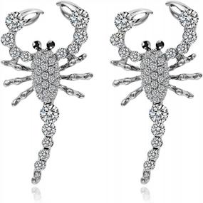 img 4 attached to Stylish Feximzl Scorpion Stud Earrings: Unique Crystal Jewelry Gift For Women In Sparkling Silver