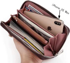img 2 attached to UTO Leather Checkbook Organizer Handbag and Wallet Set for Women