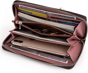 img 1 attached to UTO Leather Checkbook Organizer Handbag and Wallet Set for Women