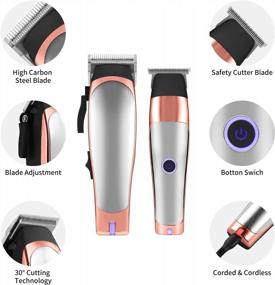 img 2 attached to Efficient Hair Cutting With Professional Cordless Clipper Set For Men, Women, And Kids - Close Cutting Trimmer And T Blade Trimmer For Salon Quality Results (Silver)