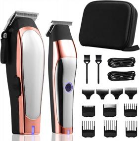 img 4 attached to Efficient Hair Cutting With Professional Cordless Clipper Set For Men, Women, And Kids - Close Cutting Trimmer And T Blade Trimmer For Salon Quality Results (Silver)