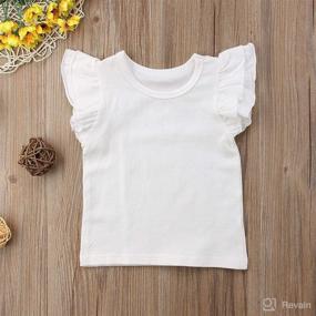 img 3 attached to 👕 Stylish Summer Outfits: Toddler Baby Girl Plain T-Shirts | Short Sleeve Cotton Tops