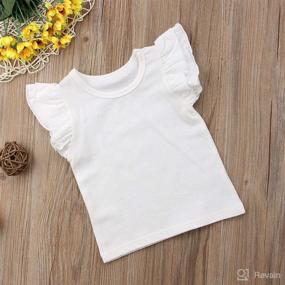 img 2 attached to 👕 Stylish Summer Outfits: Toddler Baby Girl Plain T-Shirts | Short Sleeve Cotton Tops