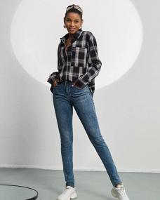 img 2 attached to Stay Stylish And Comfortable With MGWDT Women'S Plaid Flannel Shirts - Soft Cotton-Blend Casual Button-Downs