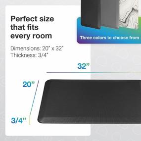 img 2 attached to EdenProducts Anti Fatigue Kitchen Mat, 3/4In Thick Waterproof Stain Resistant Non-Slip Comfort Foam Rug For Home Office Garage Retail 20X32 Black