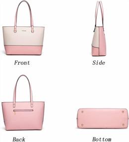 img 3 attached to Shop The Ultimate Women'S Fashion Handbag Set - 4Pcs Tote, Shoulder, And Satchel Purse With Top Handle