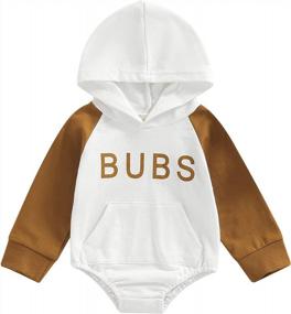 img 4 attached to Unisex Long Sleeve Patchwork Hoodie Onesie - Perfect Fall Outfit For Baby Boys And Girls - FIOMVA Romper Jumpsuit