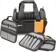 toughbuilt tb-81-12: durable 12" modular tote tool bag with 61 pockets, loops, and dividers for ultimate storage and organization - perfect for electrical and maintenance tools logo
