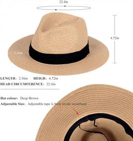 img 2 attached to Women'S Summer Beach Sun Hat: Panama Straw Fedora W/ Wide Brim & UPF50+ Protection