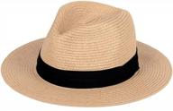 женская летняя пляжная шляпа от солнца: соломенная шляпа-панама с широкими полями и защитой upf50+ логотип
