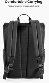 img 1 attached to Tomtoc 18L Flap Рюкзак для ноутбука, легкий водостойкий рюкзак для школьных путешествий в колледже, книжная сумка для 13-16-дюймовых MacBook, прочный рюкзак Work-Pack с большой емкостью - черный