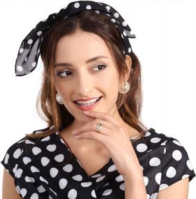 img 2 attached to Прозрачный шифоновый платок с квадратным вырезом MissShorthair в винтажном стиле для женщин