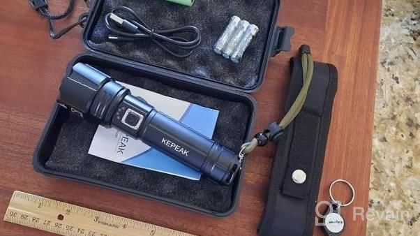 img 1 attached to High Lumen Rechargeable LED Flashlight: 20000 Lumens Tactical Handheld Flash Light For Camping & Emergencies review by David Silva