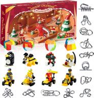 2022 advent calendar gift set for boys: 4-in-1 countdown with 24 surprises of metal wire puzzles, cars, animals, and building blocks! perfect brain teaser challenges for adults, kids, and teens! логотип