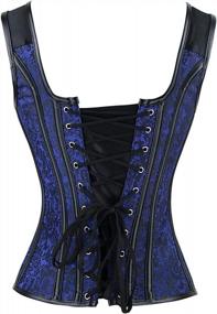 img 2 attached to Kimring Women'S Gothic Jacquard Shoulder Straps Tank Overbust Corset Bustiers