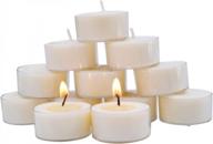 telosma soy tealight candles natural scented wax candle clear cup, natural color - set of 12 logo