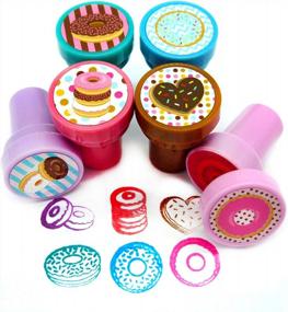 img 1 attached to TINYMILLS 12 Pcs Donuts Stamp Kit For Kids