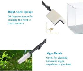 img 1 attached to 🐠 AquaticHI Premium 6 in 1 Aquarium/Fish Tank Cleaning Tool: Algae Brush, Scraper, Fish Net, Sponges, Gravel Rake - Perfect for Long Deep Fish Tanks!