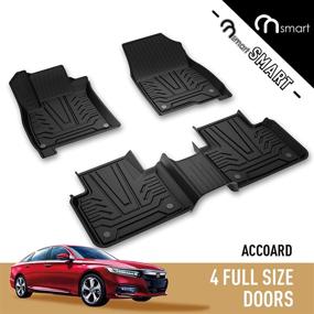 img 3 attached to 🚗 Onsmart Floor Mats Liners - Car 2018-2021 Accord Weatherbeater, Front & 2nd Seat, TPE All Weather Protection, Automotive Odorless Liners (Black)