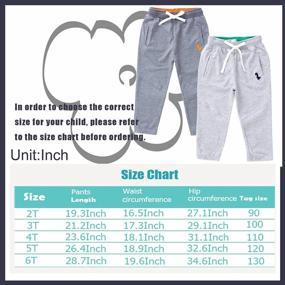 img 3 attached to Cute And Comfy: IjnUhb Toddler Boy'S Dinosaur Sweatpants – Set Of 2 Soft Cotton Pull-On Joggers With Drawstring Elastic Waist