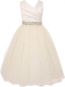 img 2 attached to Ivory Rhinestone Communion Flowers 10 Girls' Clothing : Dresses