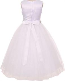 img 1 attached to Ivory Rhinestone Communion Flowers 10 Girls' Clothing : Dresses